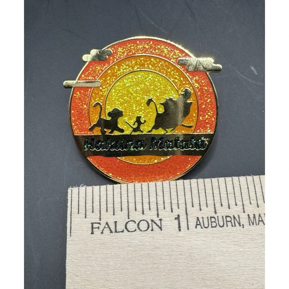 Disney Lion King Hukuna Matata Sunset Background Glittery Lapel Hat Jacket Pin